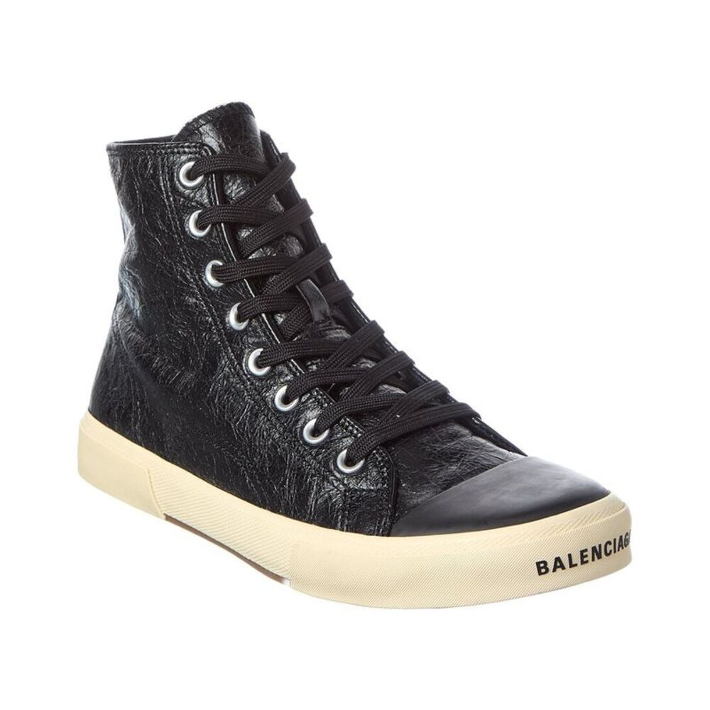 Balenciaga Paris Arena High-Top Leather Sneaker, Black - Picture 1 of 5